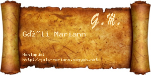 Gáli Mariann névjegykártya