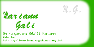 mariann gali business card